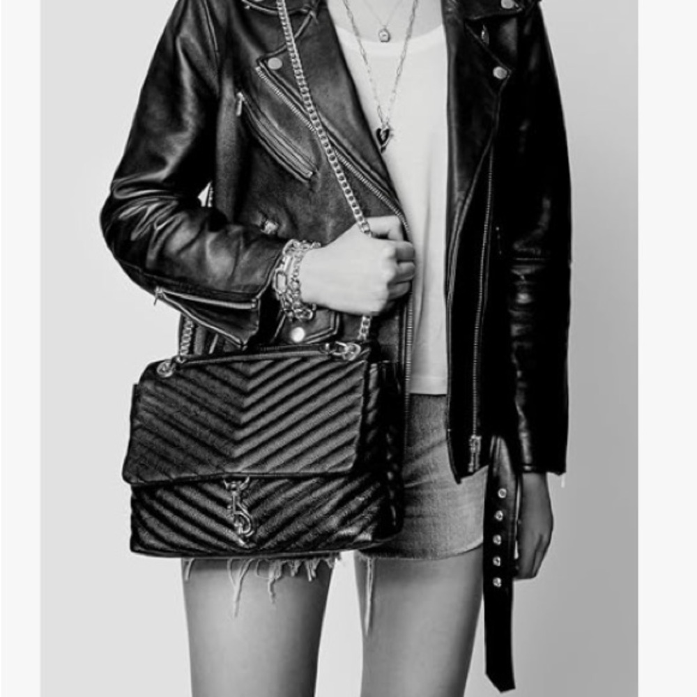 Rebecca Minkoff Black Edie Flap Shoulder Bag